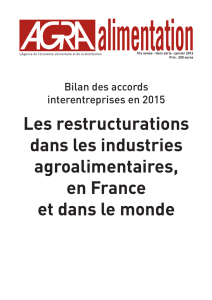 Les restructurations dans les industries agroalimentaires, en France