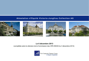 Attestation d`Equité Victoria-Jungfrau Collection AG Le 6 décembre