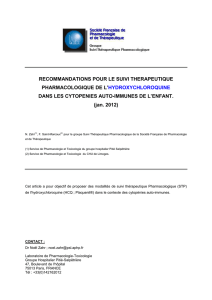 Recommandation - Dosage hydroxychloroquine Groupe STP de la
