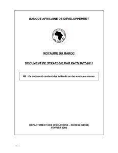 royaume du maroc document de strategie par pays 2007-2011
