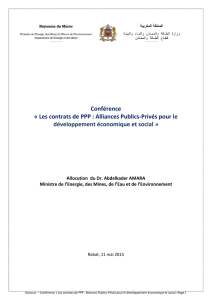 Conférence « Les contrats de PPP : Alliances Publics