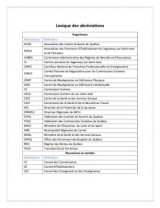 Lexique des abréviations - Commission scolaire du Lac-Saint-Jean
