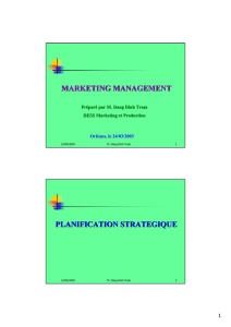 marketing management planification strategique