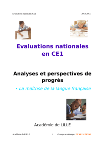 Evaluations nationales en CE1