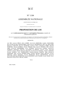 N° 1184 ASSEMBLÉE NATIONALE PROPOSITION DE LOI