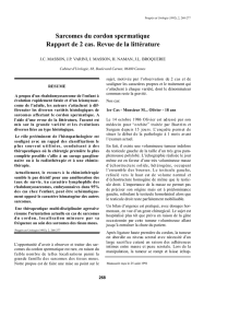 Sarcomes du cordon spermatique Rapport de 2 cas