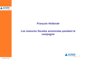 François Hollande Les mesures fiscales annoncées
