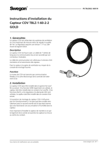 Instructions d`installation du Capteur COV TBLZ-1-60-2