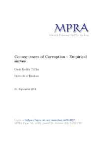 Consequences of Corruption : Empirical survey