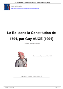Le Roi dans la Constitution de 1791, par Guy AUGÉ