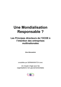 Une Mondialisation Responsable? Les Principes directeurs de l