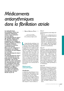 Médicaments antiarythmiques dans la fibrillation atriale