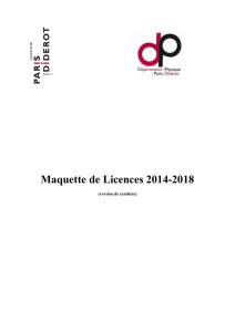 Maquette de Licences 2014-2018