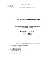 Plaquette T1 2014 - 2015 - Département de Médecine Générale