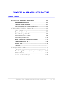 CHAPITRE 3 – APPAREIL RESPIRATOIRE