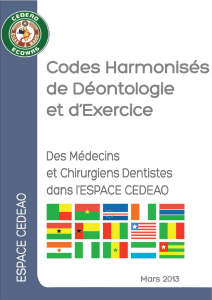 Codes Harmonisés de Déontologie et d`Exercice | CEDEAO