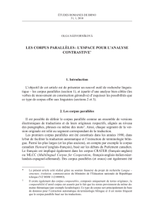 Les corpus paraLLèLes : L`espace pour L`anaLyse contrastive*