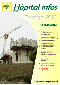 Journal 2013 octobre - Hôpital Départemental de Felleries