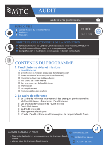 Fiche formation MTC AUDIT interne