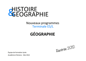 Programme de Terminale - Histoire et géographie
