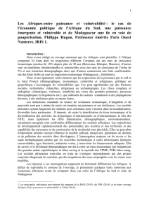 Les Afriques-entre puissance et vulnérabilité : le cas de l