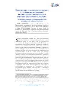 DES ENJEUX DU CHANGEMENT CLIMATIQUE À L`OUVERTURE