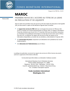 Maroc: Première Revue de l`accord au Titre de la Ligne de