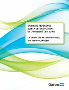 CADRE DE RÉFÉRENCE SUR LA DÉTERMINATION