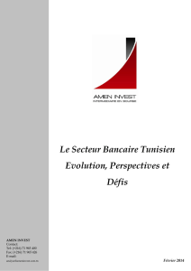 Le Secteur Bancaire Tunisien Evolution, Perspectives et Défis