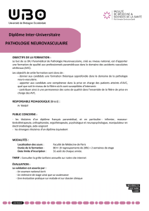 Diplôme Inter-Universitaire PATHOLOGIE NEUROVASCULAIRE