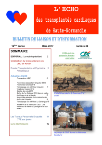 L`Echo des transplantés cardiaques
