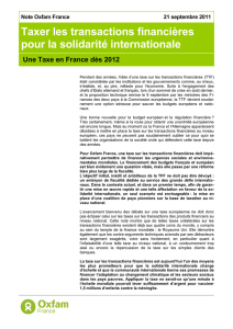 Rapport d`Oxfam sur TTF