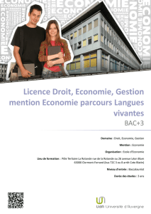 Licence Droit, Economie, Gestion mention Economie parcours