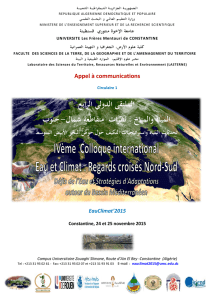 regards croisés Nord-Sud - Eau et climat au Maghreb