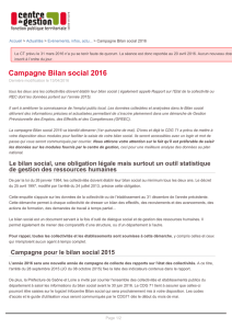 Campagne Bilan social 2016