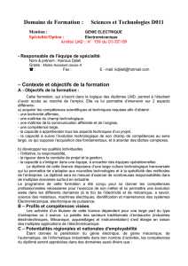 FICHE ORGANISATION DES ENSEIGNEMENTS