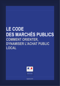 le code des marchés publics - Les services de l`État dans le Gers