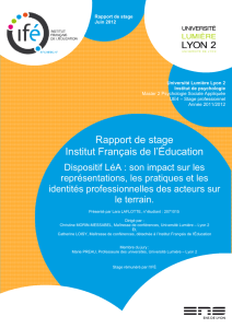 Rapport de stage Institut Français de l`Éducation - ifé