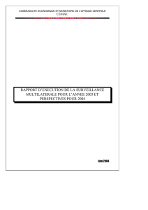 rapport d`execution de la surveillance multilaterale pour l
