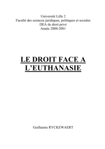 LE DROIT FACE A L`EUTHANASIE - Ecole Doctorale 74