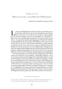 Philippe de Lara Droit et coutume : ce que Hart doit à Wittgenstein