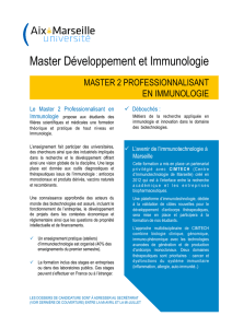 Master Développement et Immunologie