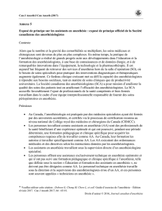 Annexe 5 Exposé de principe sur les assistants en anesthésie