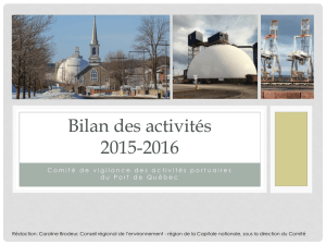 Presentation du Bilan des activites 2015-2016