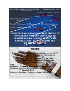 les infections nosocomiales liees aux catheters veineux centraux et