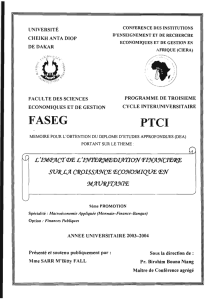 L`impact de l`intermédiation financière sur la croissance - BEEP-IRD