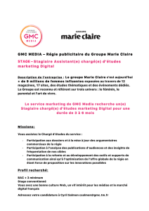 GMC MEDIA – Régie publicitaire du Groupe Marie Claire STAGE