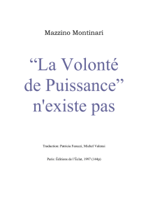 Mazzino Montinari = La Volonté de Puissance
