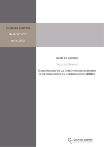 COUR DES COMPTES RAPPORT N°51 AVRIL 2012 AUDIT DE
