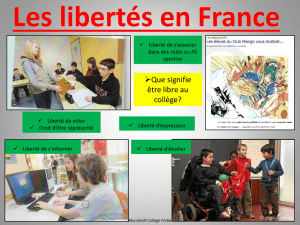Les libertés en France - Collège Château Forbin